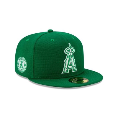 Green Los Angeles Angels Hat - New Era MLB St Patricks Day 59FIFTY Fitted Caps USA4258169